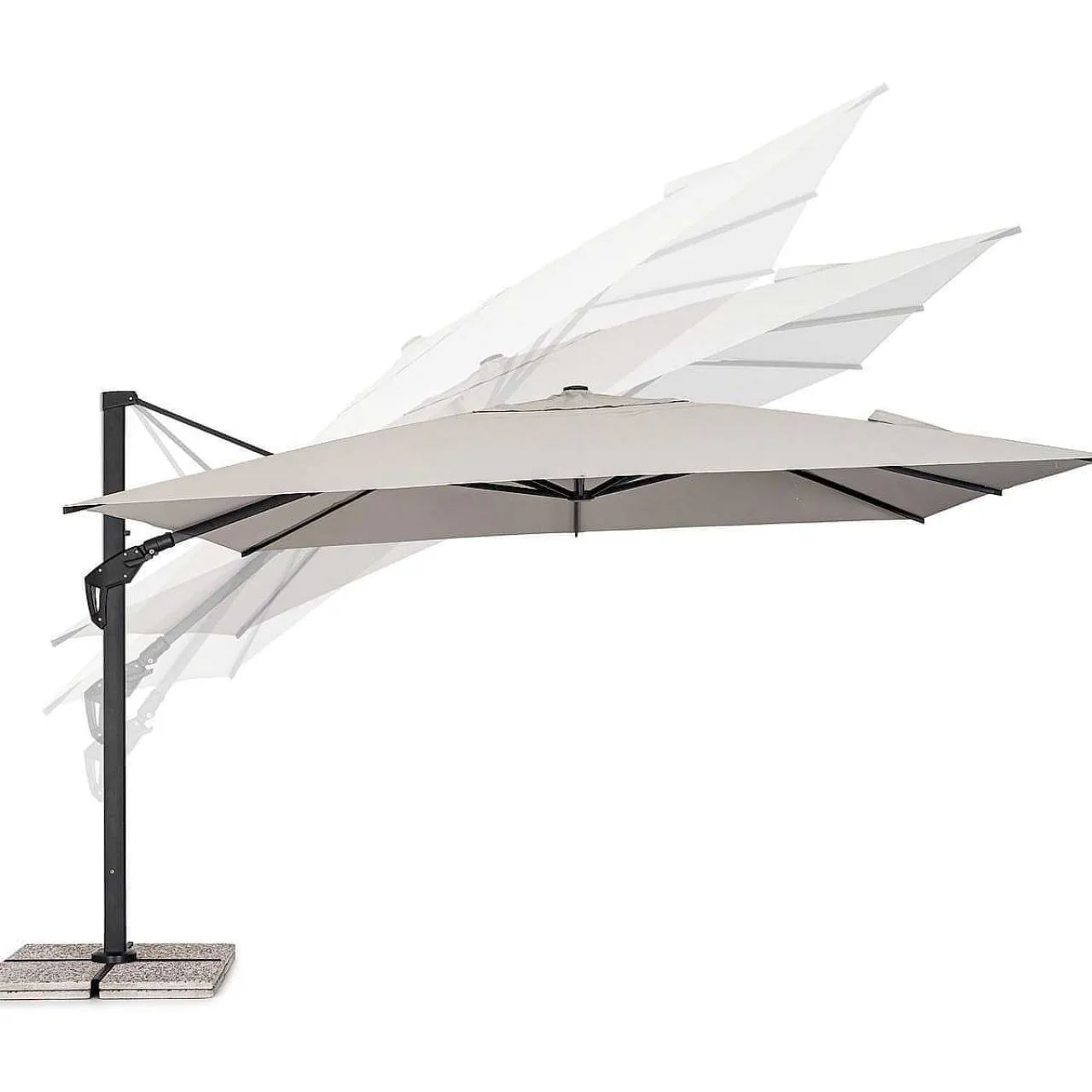 mutoni lifestyle Ampelschirm Aries Anthrazit-Natur 400X400> Freiarmschirme