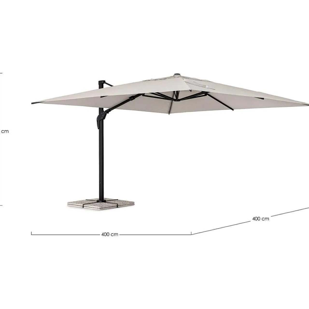 mutoni lifestyle Ampelschirm Aries Anthrazit-Natur 400X400> Freiarmschirme