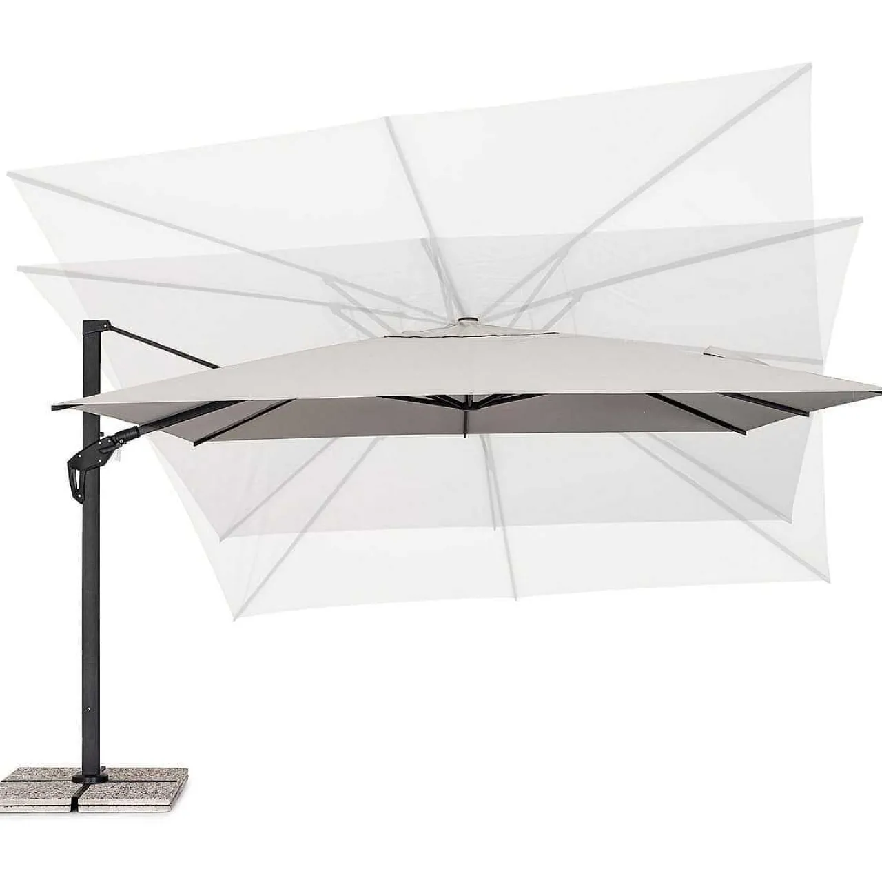 mutoni lifestyle Ampelschirm Aries Anthrazit-Natur 400X400> Freiarmschirme