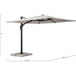 mutoni lifestyle Ampelschirm Aries Anthrazit-Natur 300X300><noscript><img width=