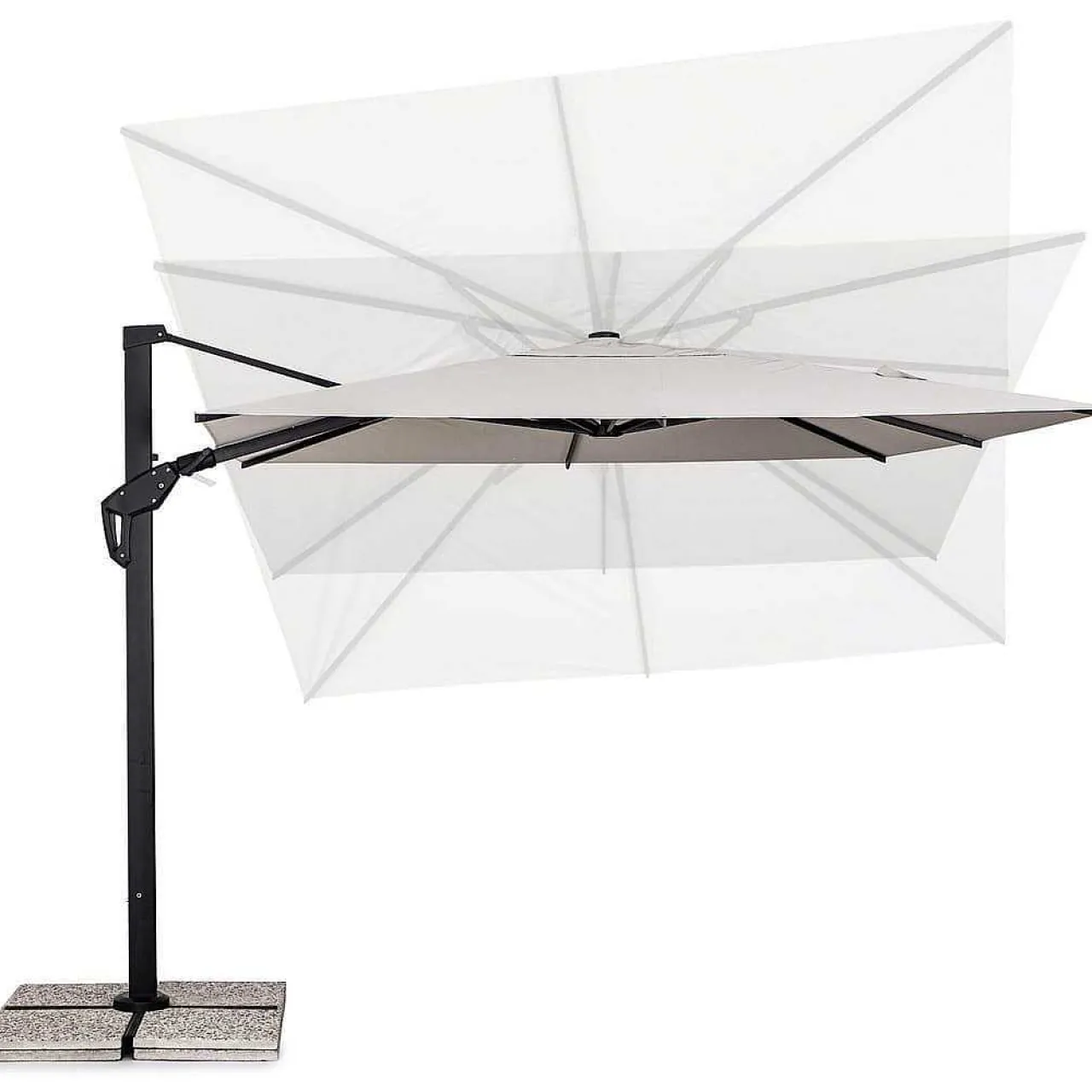 mutoni lifestyle Ampelschirm Aries Anthrazit-Natur 300X300> Freiarmschirme