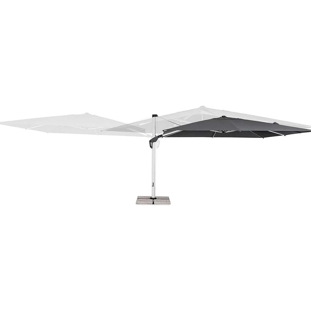 mutoni lifestyle Ampelschirm Aries Eloxiert-Grau 400X400> Freiarmschirme