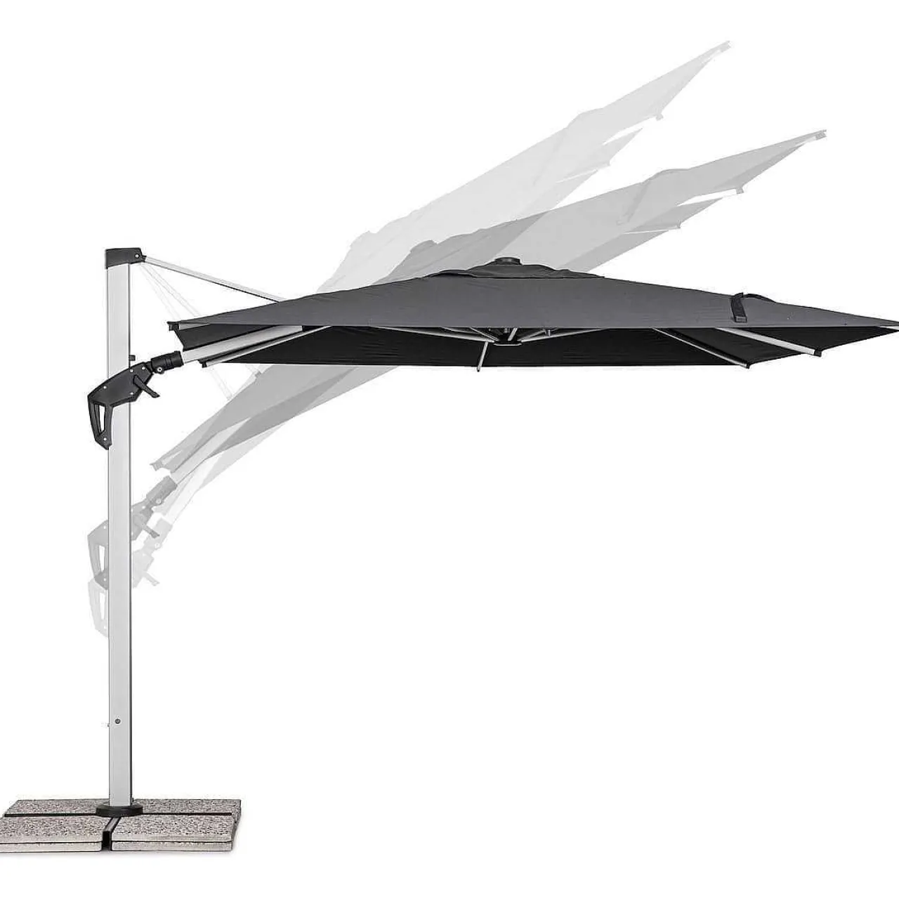 mutoni lifestyle Ampelschirm Aries Grau 300X300> Freiarmschirme