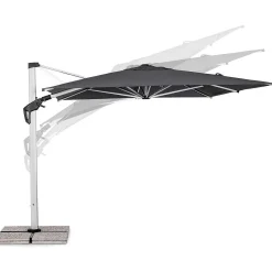 mutoni lifestyle Ampelschirm Aries Grau 400X300> Freiarmschirme