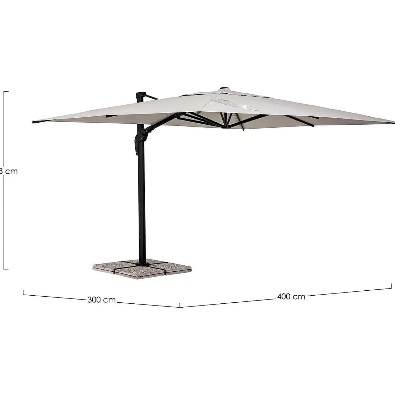 mutoni lifestyle Ampelschirm Aries Natur 400X300> Freiarmschirme