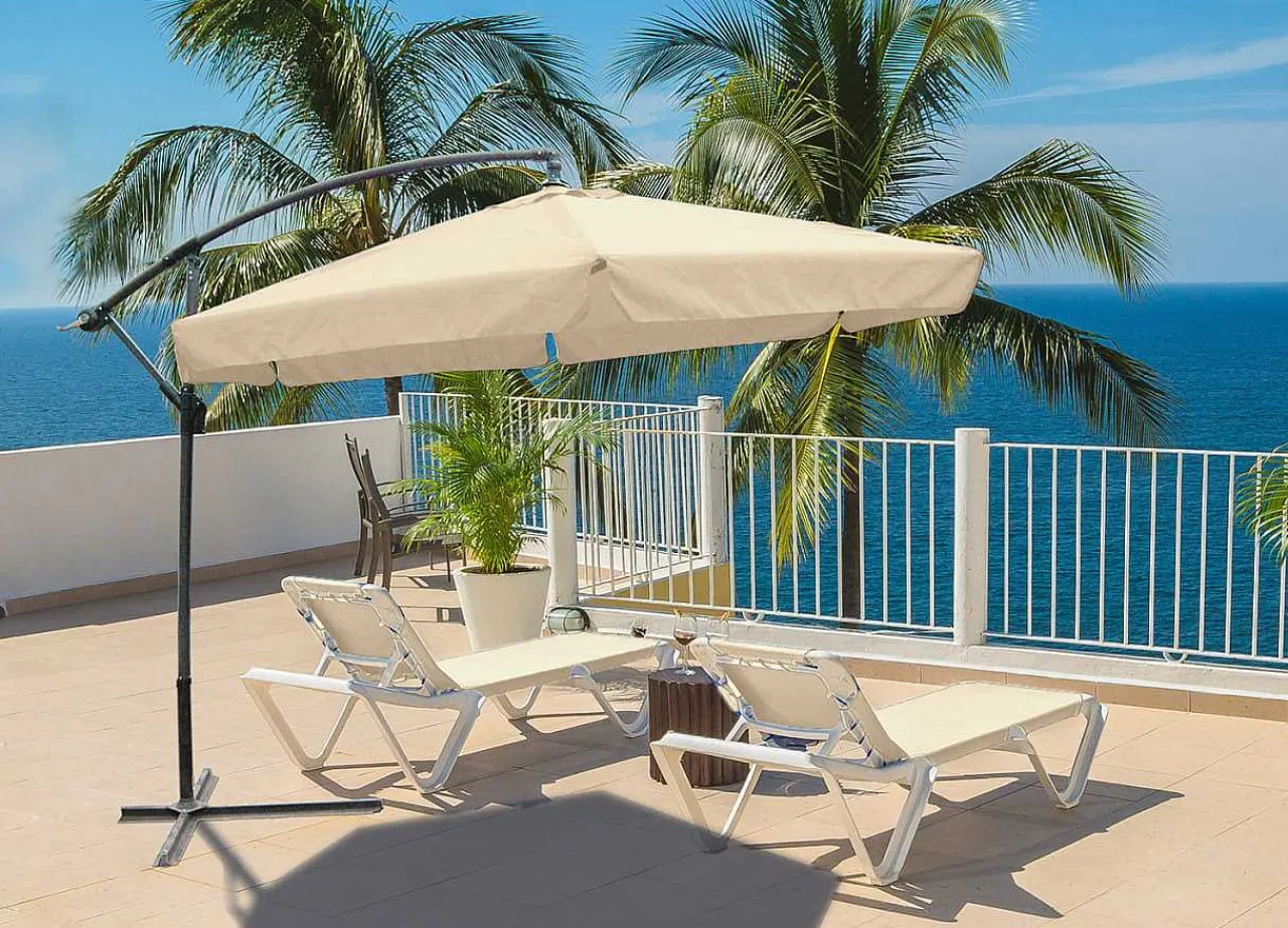 mutoni pleasure Ampelschirm Eclipta Creme 300X300> Freiarmschirme