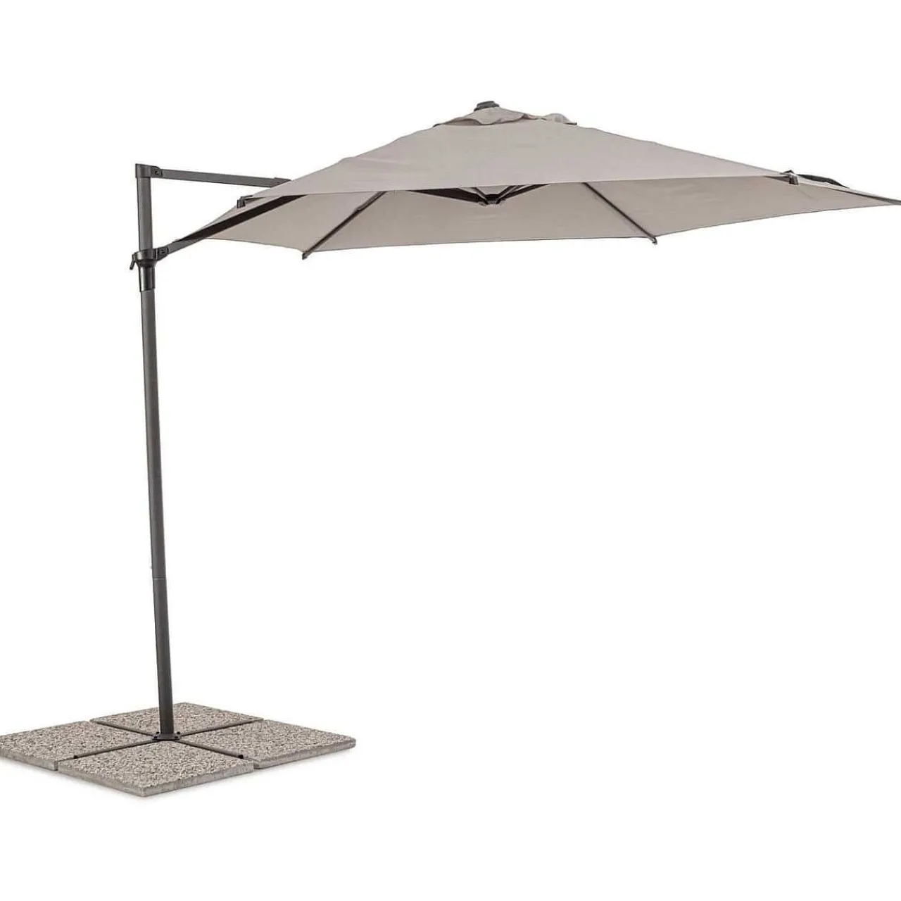 mutoni lifestyle Ampelschirm Rica Grau Rund 330> Freiarmschirme