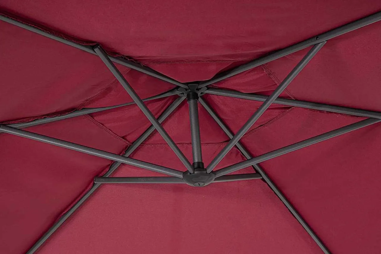 mutoni lifestyle Ampelschirm Tropea Anthrazit-Burgundy 300> Freiarmschirme