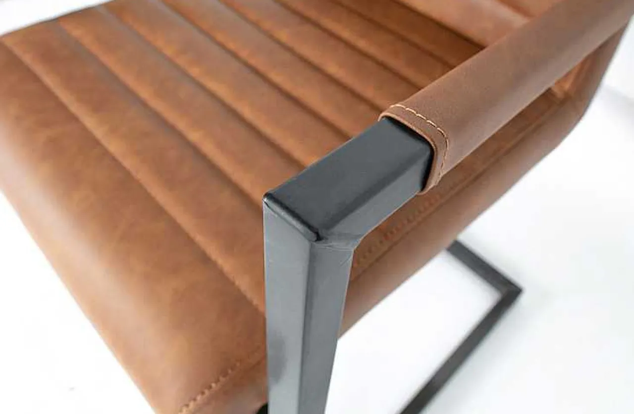 mutoni living Armlehn Freischwingerstuhl Bas Cognac> Freischwinger