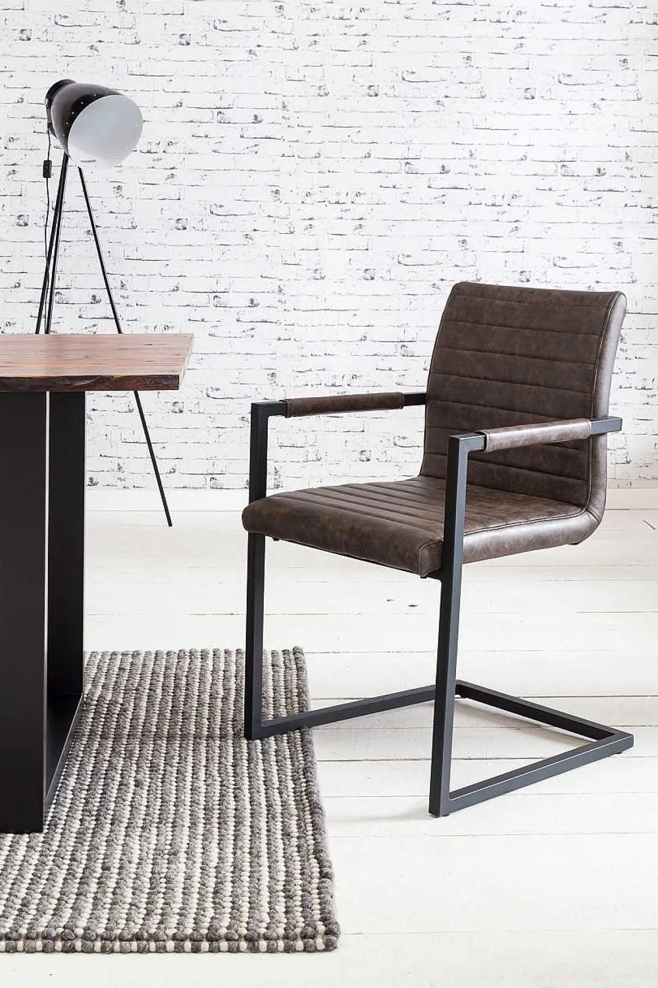 mutoni casual Armlehnstuhl Dunkelbraun Schwarz (2Er-Set)> Freischwinger