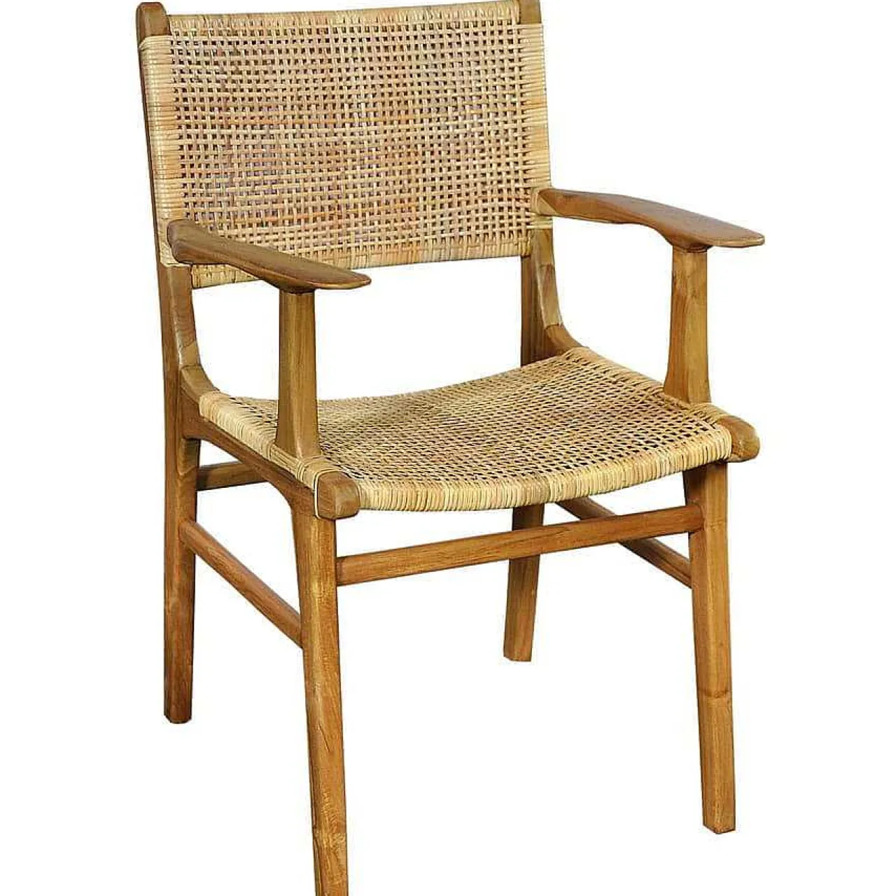 mutoni sweet home Armlehnstuhl Rattan Teak Natur> Holzstühle