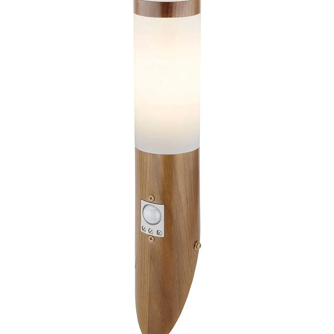 mutoni light Aussenleuchte Boston Edelstahl 1Xe27 Holzoptik Opal 8X8X41> Wandleuchten Aussen