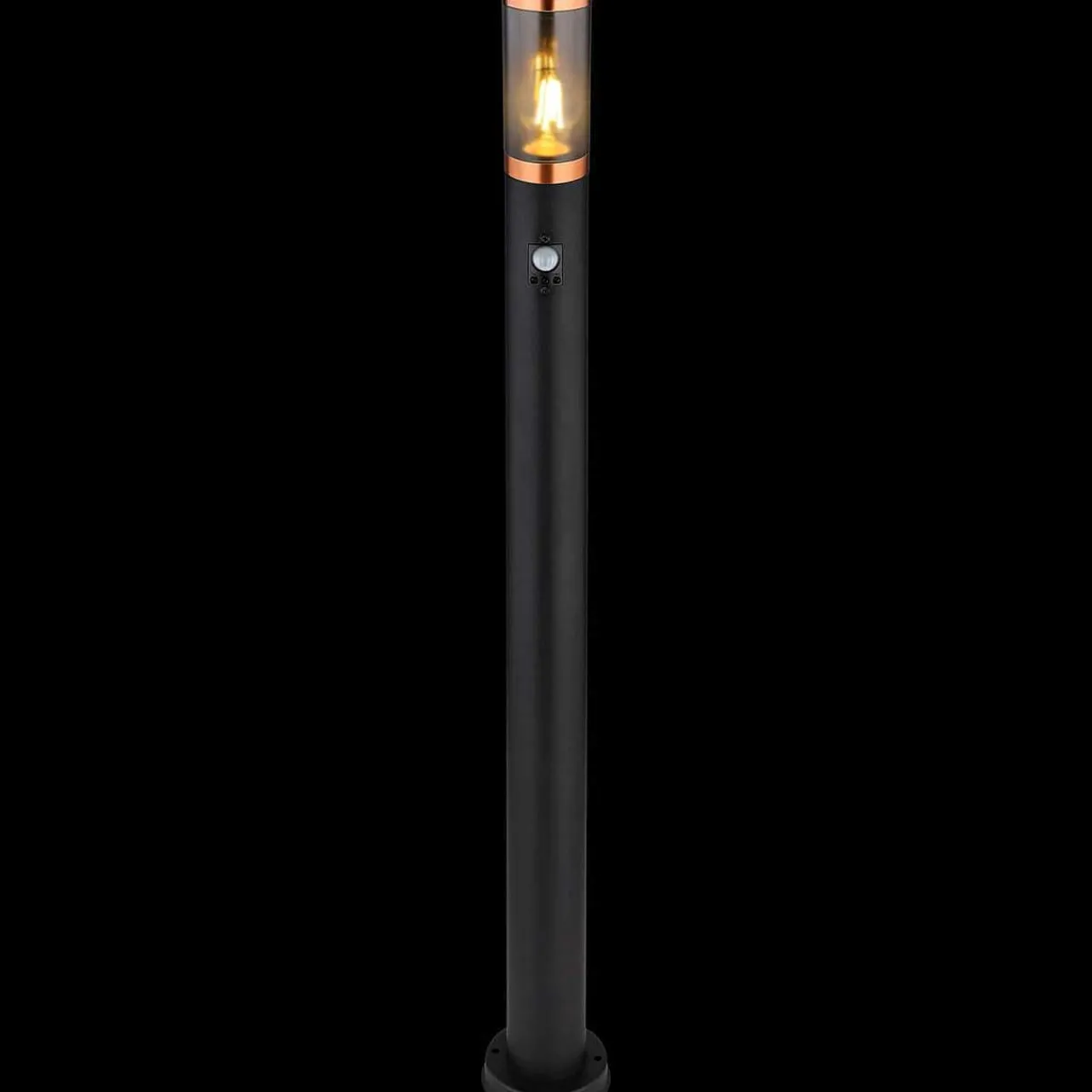 mutoni light Aussenleuchte Boston Edelstahl 1Xe27 Schwarz Rauch 13X13X110> Stehleuchten Aussen