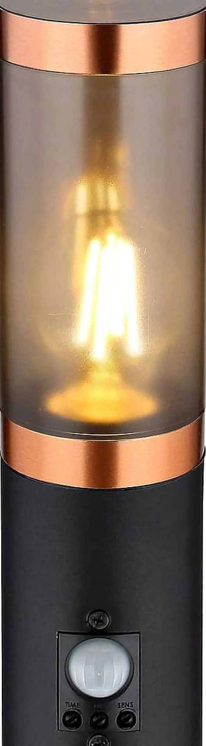mutoni light Aussenleuchte Boston Edelstahl 1Xe27 Schwarz Rauch 13X13X110> Stehleuchten Aussen