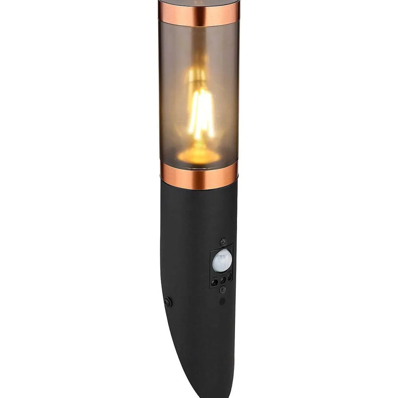 mutoni light Aussenleuchte Boston Edelstahl Schwarz 1Xe27 Rauch 8X41> Wandleuchten Aussen