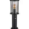 mutoni light Aussenleuchte Gracey Edelstahl Glas Schwarz Matt 1Xe27 45> Bodenleuchten Aussen