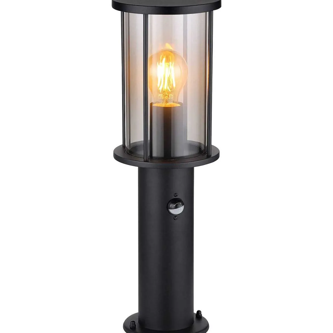 mutoni light Aussenleuchte Gracey Edelstahl Glas Schwarz Matt 1Xe27 45> Bodenleuchten Aussen