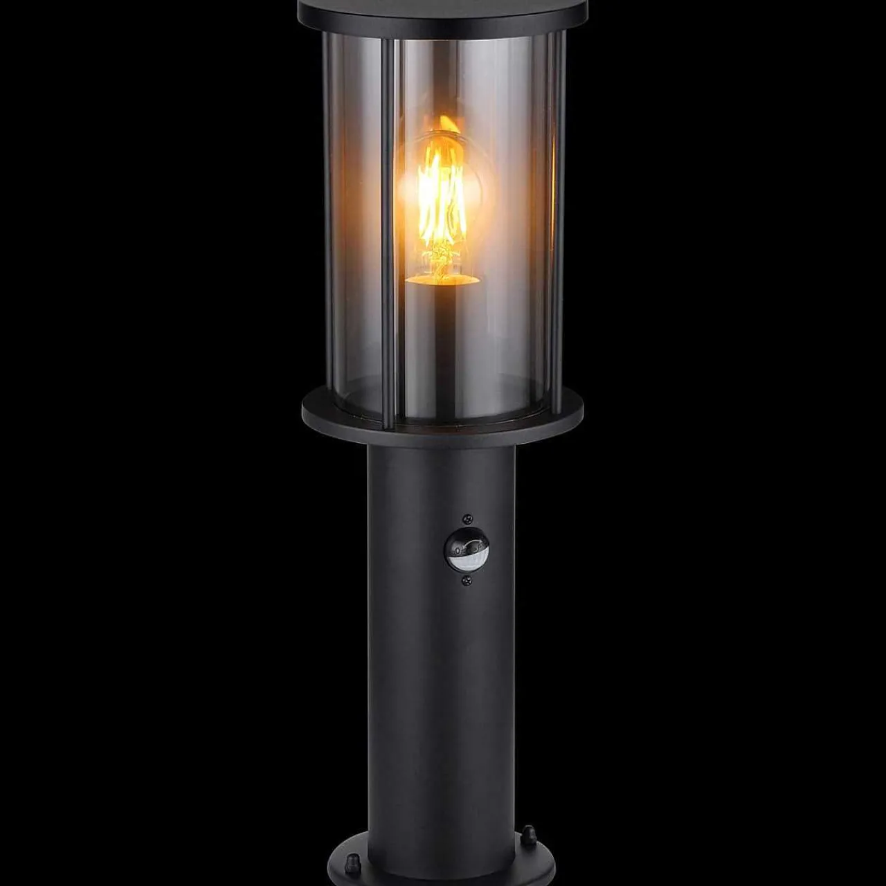 mutoni light Aussenleuchte Gracey Edelstahl Glas Schwarz Matt 1Xe27 45> Bodenleuchten Aussen