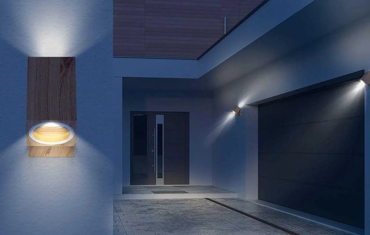 mutoni light Aussenleuchte Veronika Aluminium Holzoptik 1Xgu10 165> Wandleuchten Aussen