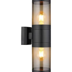 mutoni light Aussenleuchte Xeloo Edelstahl Schwarz 2Xe27> Wandleuchten Aussen
