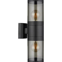 mutoni light Aussenleuchte Xeloo Edelstahl Schwarz 2Xe27><noscript><img width=