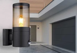 mutoni light Aussenleuchte Xeloo Edelstahl Schwarz 1Xe27> Wandleuchten Aussen