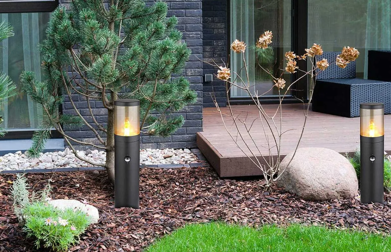 mutoni light Aussenleuchte Xeloo Edelstahl Schwarz Matt 140 1Xe27> Bodenleuchten Aussen