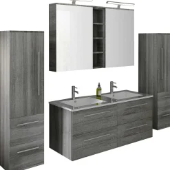 mutoni casual Badezimmer-Set Eiche Grau 120 (4-Teilig)> Badezimmermöbel-Sets