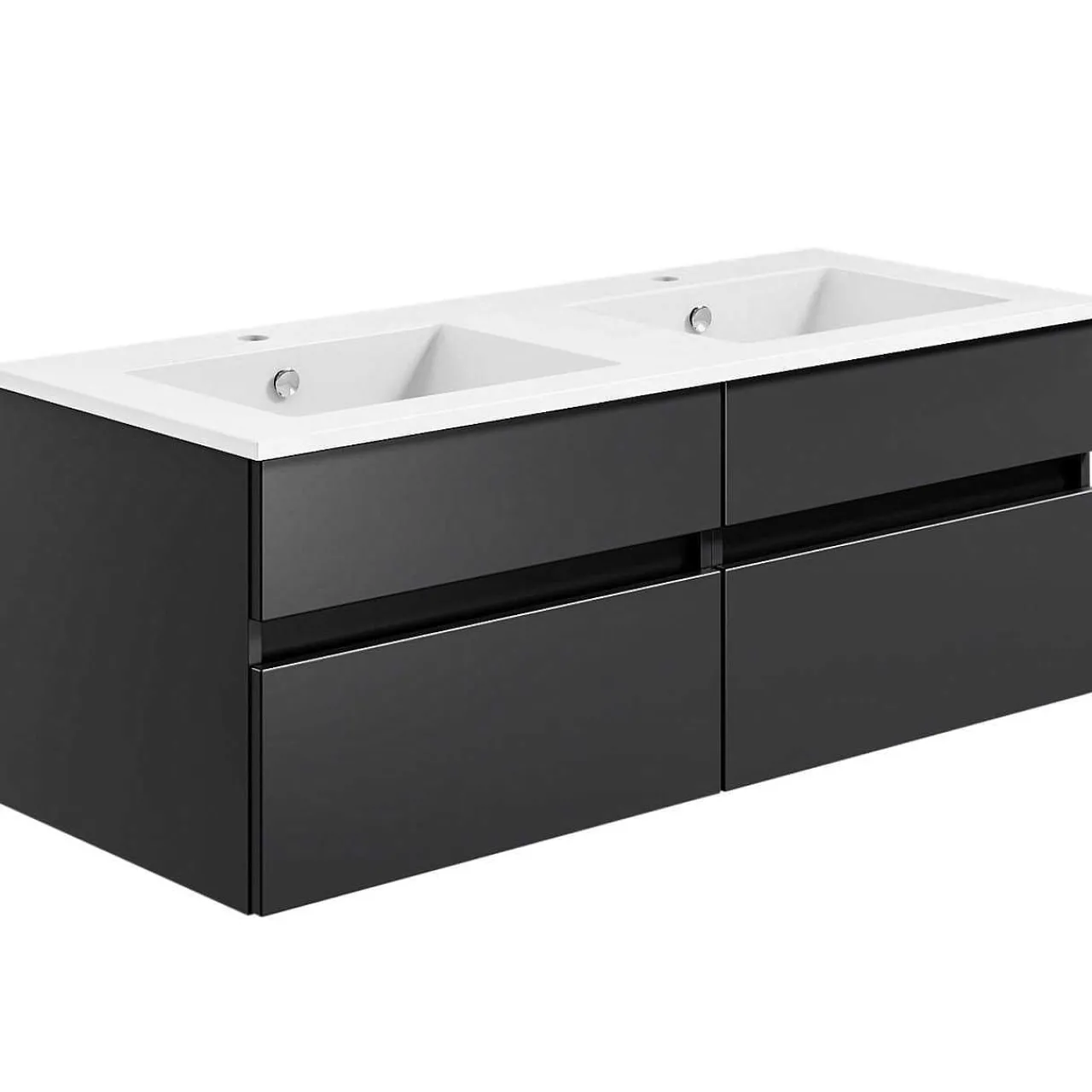 KISS Badezimmerset Mit Flachenspiegel Cosmos Grey Doppel 120> Badezimmermöbel-Sets