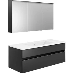 KISS Badezimmerset Mit Spiegelschrank Cosmos Grey 120><noscript><img width=