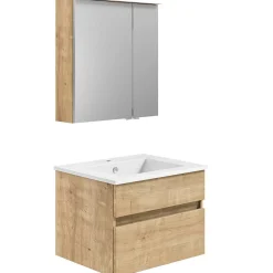 KISS Badezimmerset Mit Spiegelschrank Eiche Natur 60><noscript><img width=