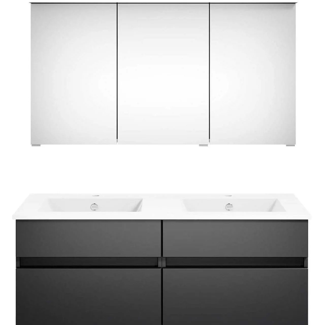 KISS Badezimmerset Mit Spiegelschrank Cosmos Grey Doppel 120> Badezimmermöbel-Sets