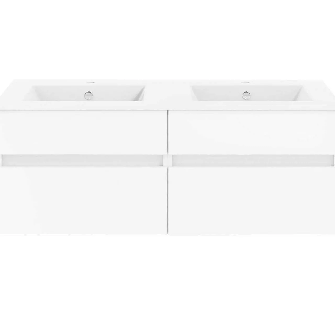KISS Badezimmerset Mit Spiegelschrank Polarweiss Doppel 120> Badezimmermöbel-Sets