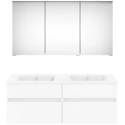 KISS Badezimmerset Mit Spiegelschrank Polarweiss Doppel 120><noscript><img width=