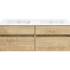 KISS Badezimmerset Mit Spiegelschrank Eiche Natur Doppel 120><noscript><img width=