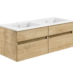 KISS Badezimmerset Mit Spiegelschrank Eiche Natur Doppel 120><noscript><img width=
