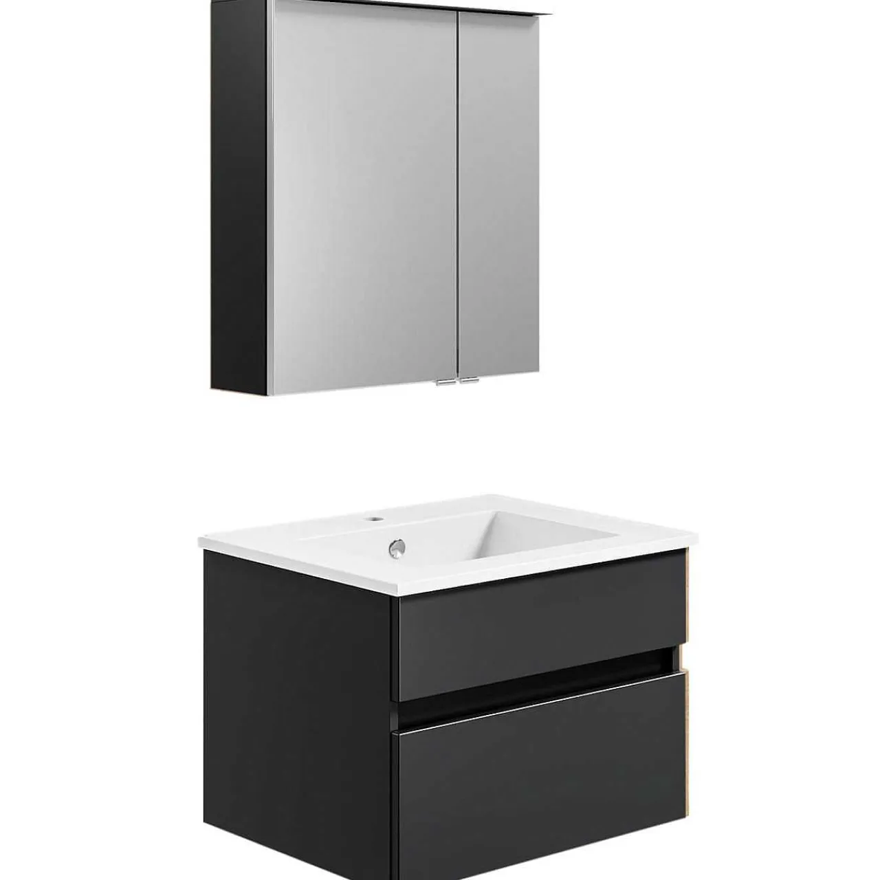 KISS Badezimmerset Mit Spiegelschrank Cosmos Grey 60> Badezimmermöbel-Sets
