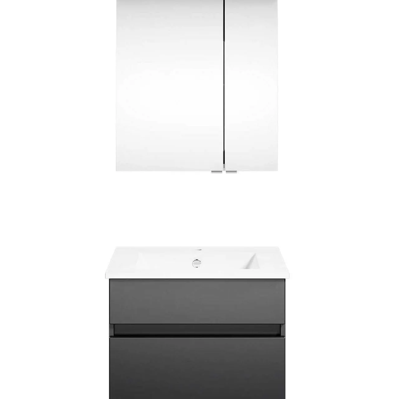 KISS Badezimmerset Mit Spiegelschrank Cosmos Grey 60> Badezimmermöbel-Sets