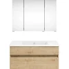 KISS Badezimmerset Mit Spiegelschrank Eiche Natur 90> Badezimmermöbel-Sets