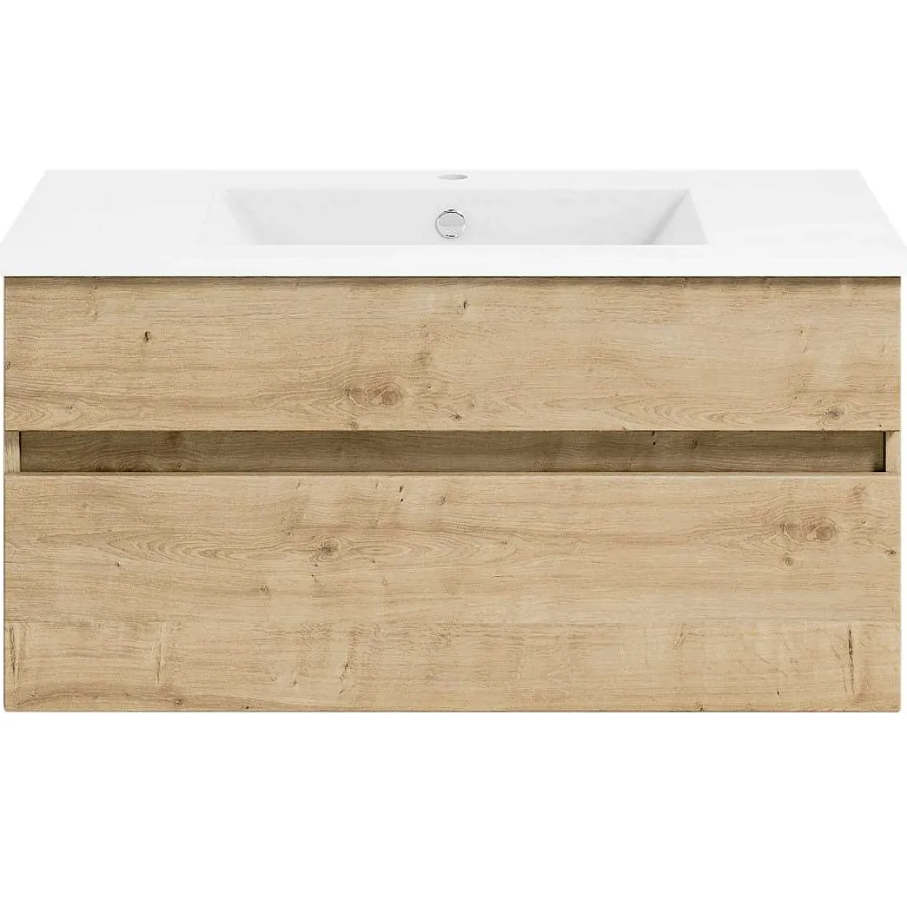 KISS Badezimmerset Mit Spiegelschrank Eiche Natur 90> Badezimmermöbel-Sets