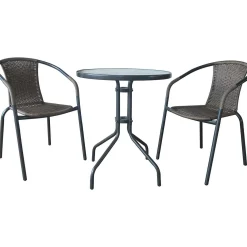 mutoni pleasure Balkon-Set Lida Glas Schwarz (3-Tlg)> Balkon-Sets