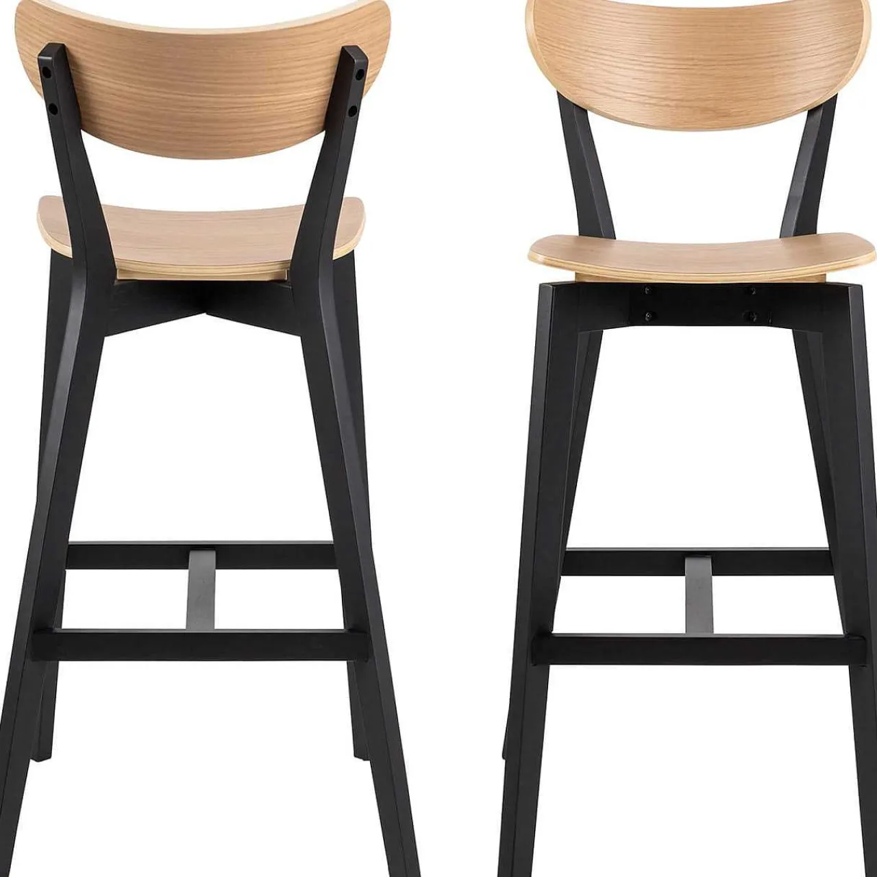 mutoni scandi Barhocker Enrico Rubberwood Natur Schwarz 105 (1 Stuck)> Barhocker & Barstühle