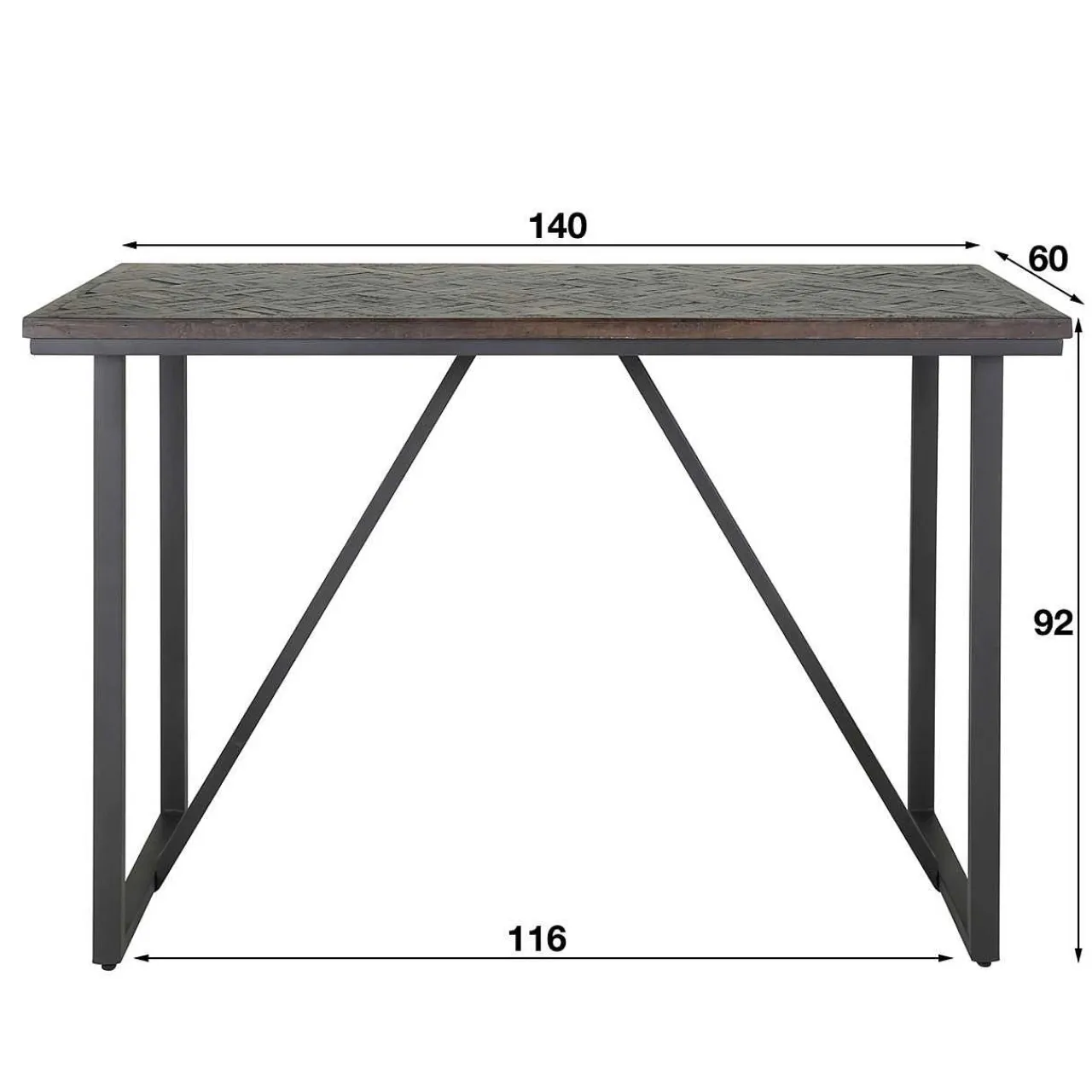 mutoni industrial Bartisch Vine Teak 140X60> Bartische