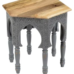 mutoni pleasure Beistelltisch Akola Mango Natur Grau 45X45> Beistelltische