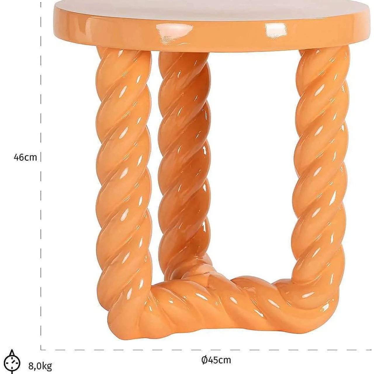 Richmond Interiors Beistelltisch Rosly Orange> Beistelltische