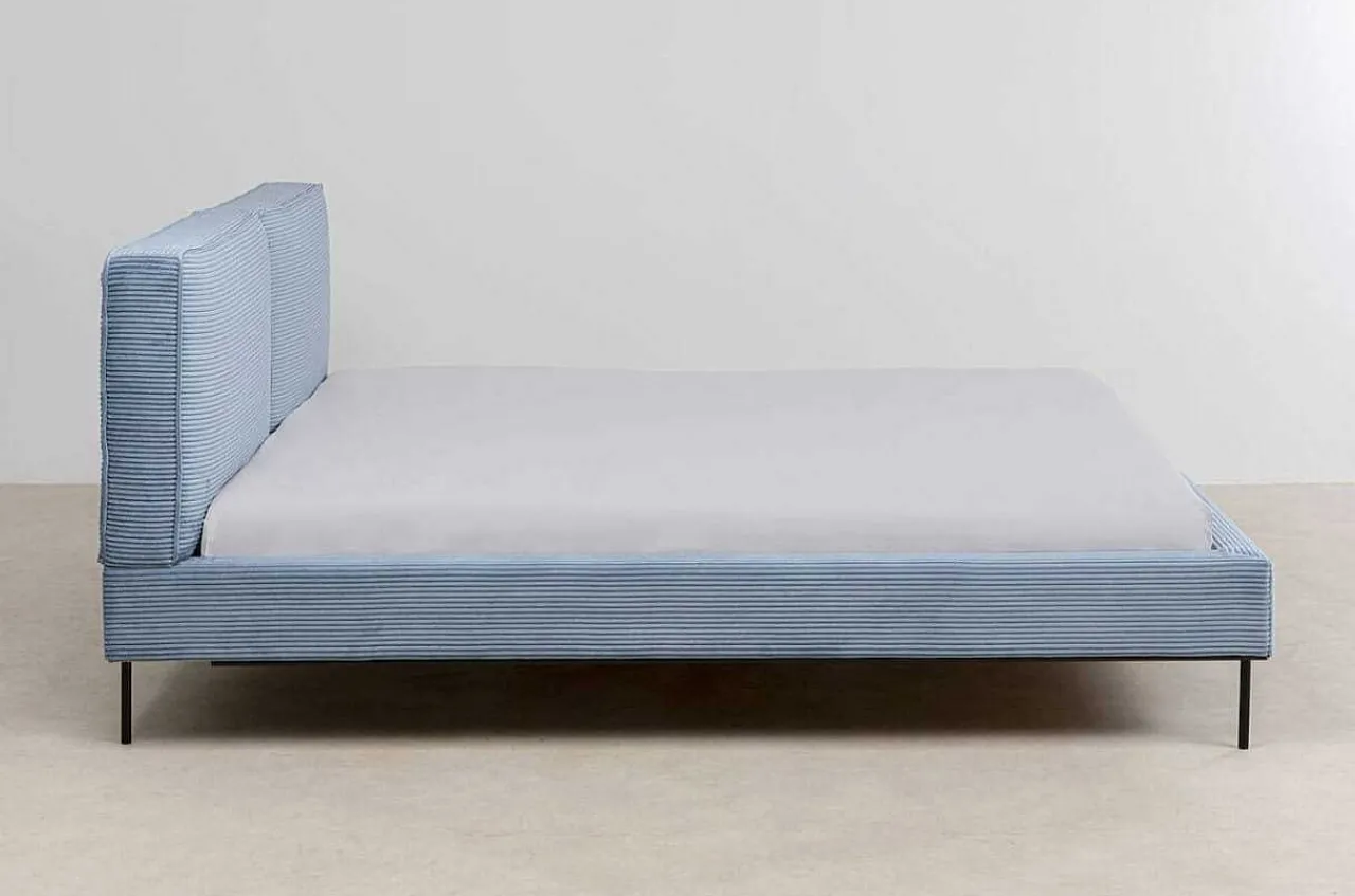 KARE Design Bett East Side Cord Blau 160X200> Betten