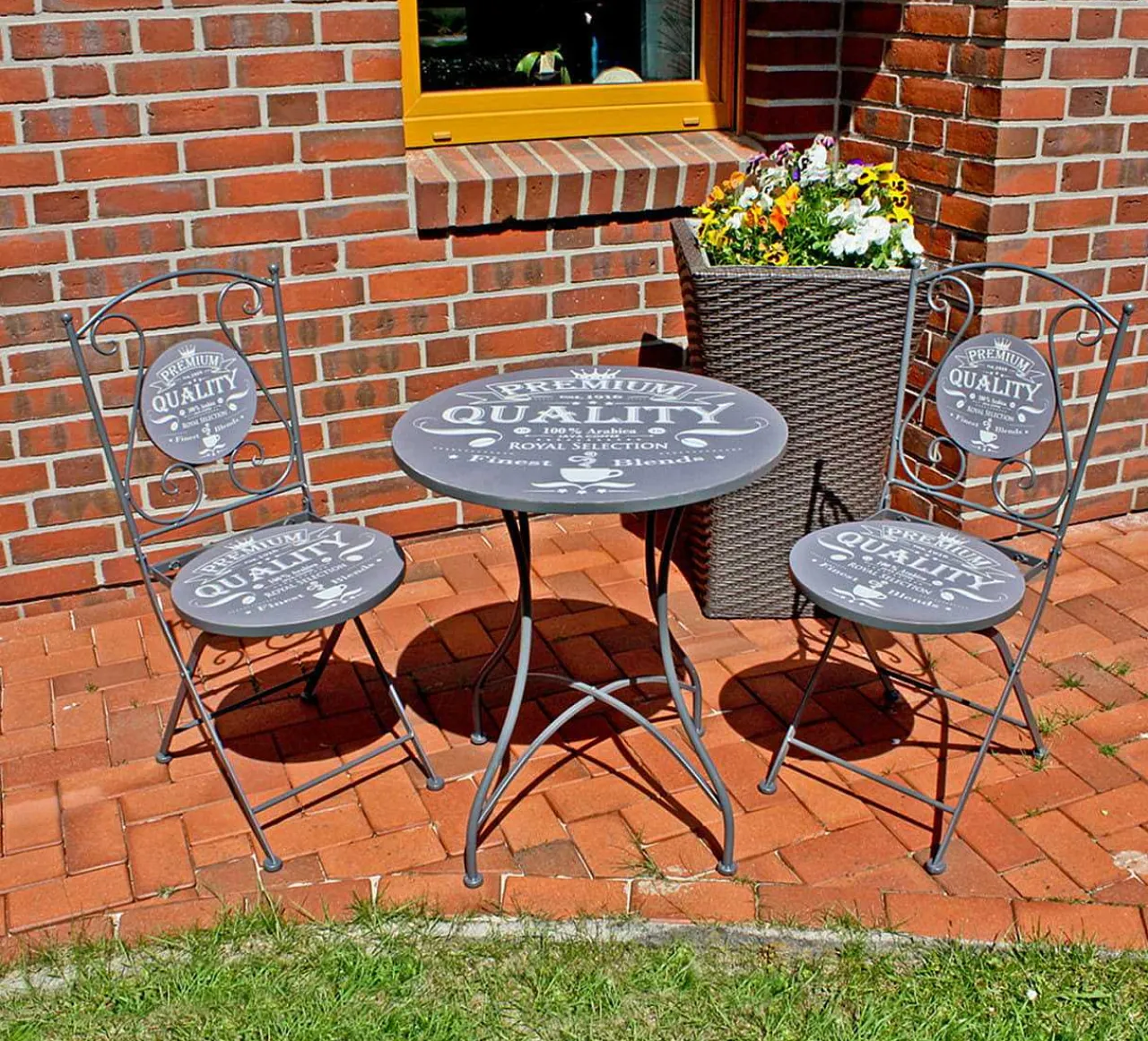 mutoni pleasure Bistro-Set Royal Stahl Grau> Balkon-Sets