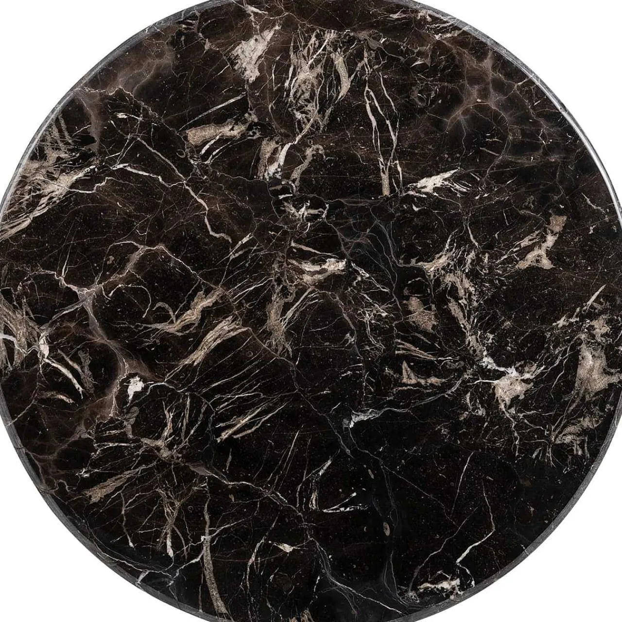Richmond Interiors Bistrotisch Carlten Marmor Schwarz Rund 65> Bistrotische