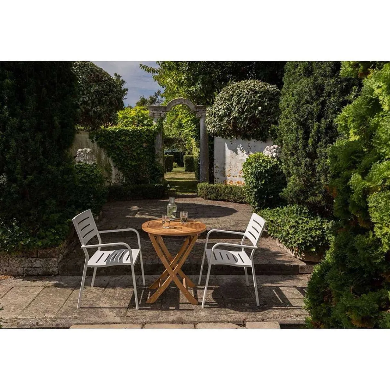mutoni living Bistrotisch Folding Rund Teak 65X65> Garten Klapptische
