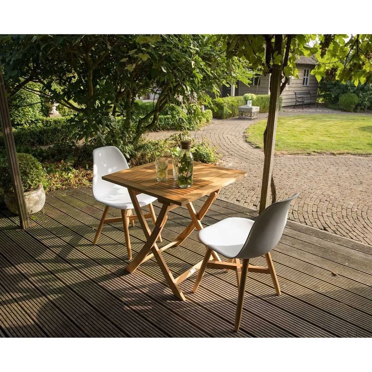 mutoni living Bistrotisch Folding Teak 70X70> Garten Klapptische